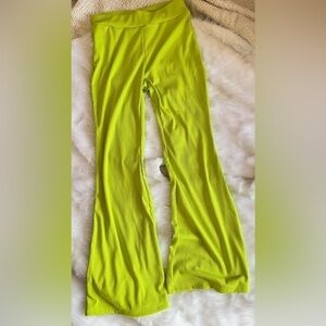 Amazon flare high waist pants- green L